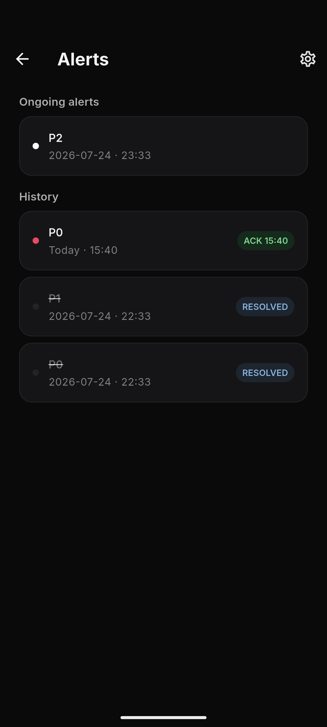 Hark mobile app alert history